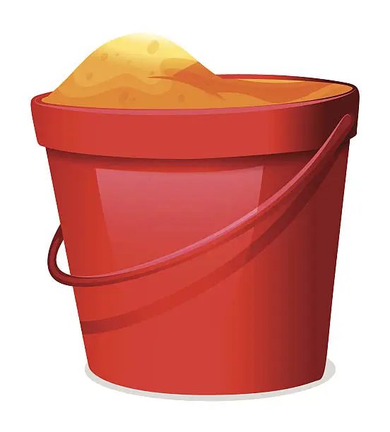 Vector illustration of Red pail