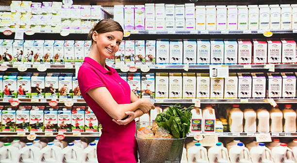istock Happy woman shopping 517096648