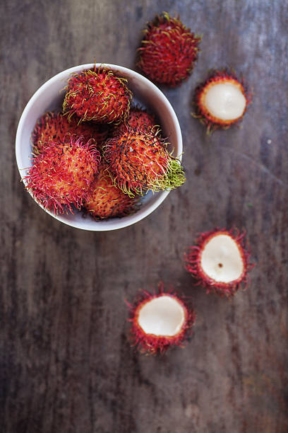 istock Rambutan fruits in a white plate on the table 517096775