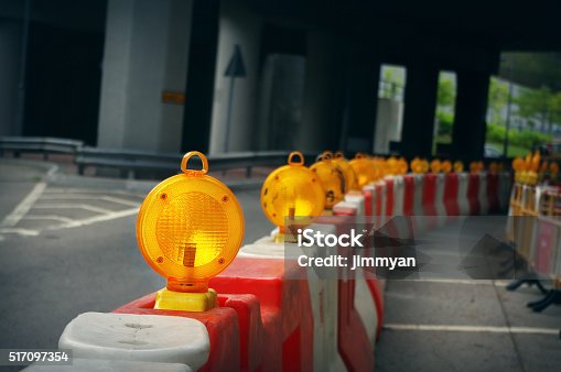 istock Construction light on the city road 517097354