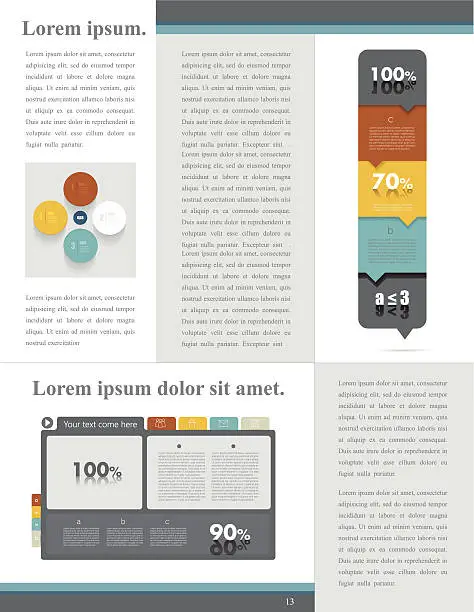 Vector illustration of Sample text page.