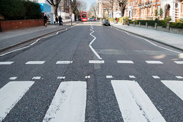 Abbey Road Zebra Crossing London UK stock photo