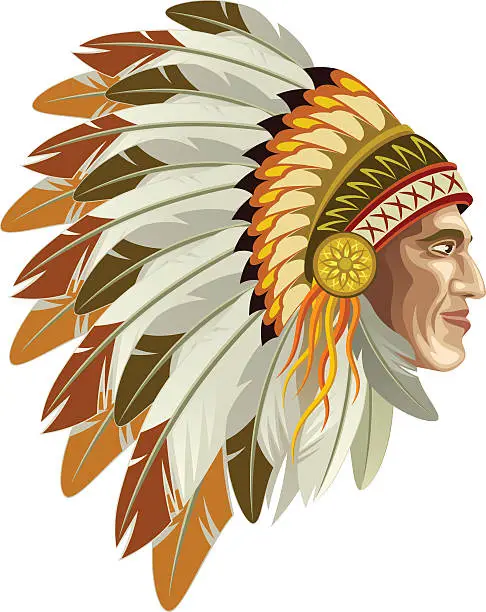 Vector illustration of Indian head