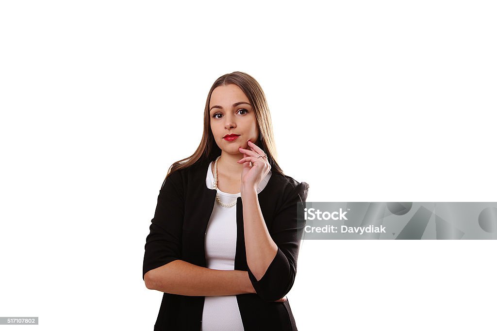 Portrait of young beautiful girl with long curly hair Adult Stock Photo