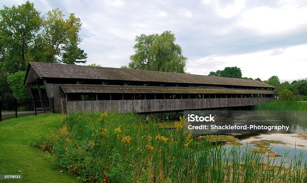 Covered Bridges of Vermont Wooden covered bridge in the State of Vermont Architecture Stock Photo