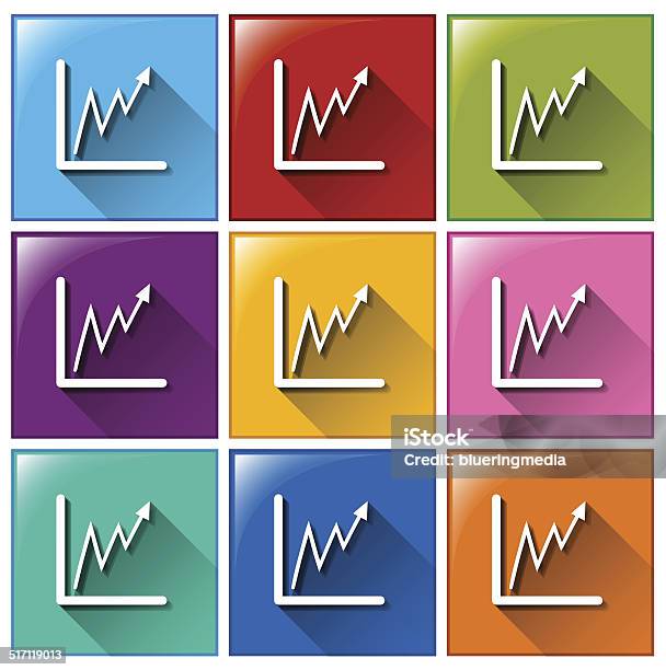 Buttons With Linear Graphs Stock Illustration - Download Image Now ...