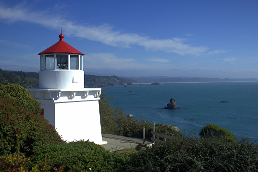 The Trinidad (California) lighthouse overlooking the harbor.