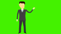 Cartoon Character On Green Screen Stock Video - Download Video Clip Now -  Adult, Animation - Moving Image, Business - iStock