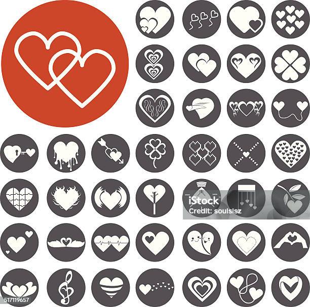 Heart Icon Set Vector Illustration Eps10 Stock Illustration - Download Image Now - Broken Heart, Computer Graphic, Day