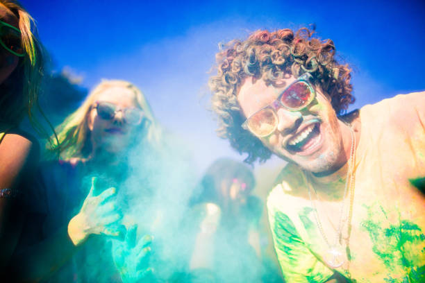 Multi-Ethnic Group Celebrating Holi Festival in Park