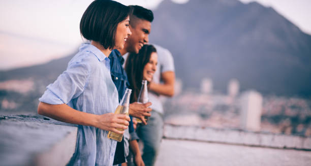 istock Hang out on rooftop with friends after work 517123854