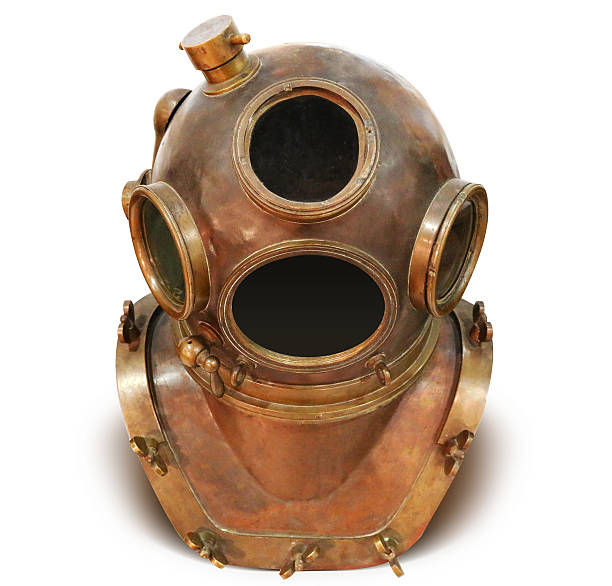 istock Vintage metal diver helmet 517124388
