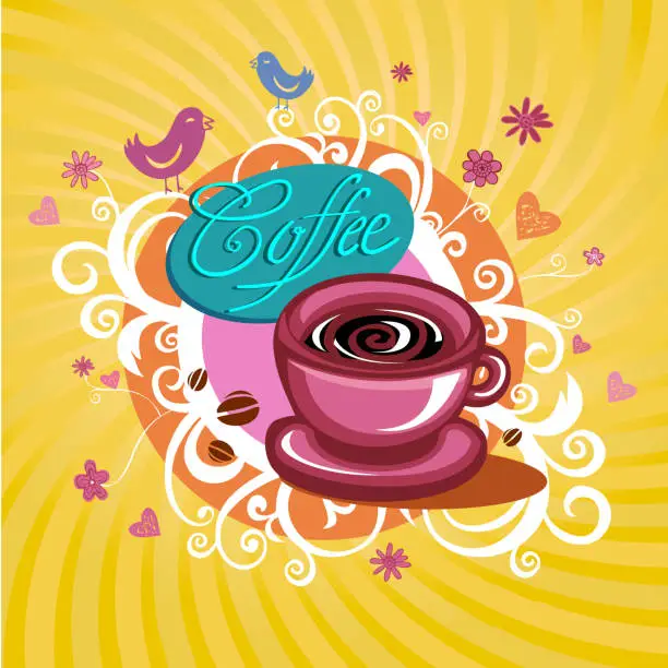 Vector illustration of Coffee theme Background.