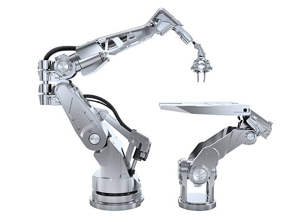 brazo robótico - industrial object fotografías e imágenes de stock