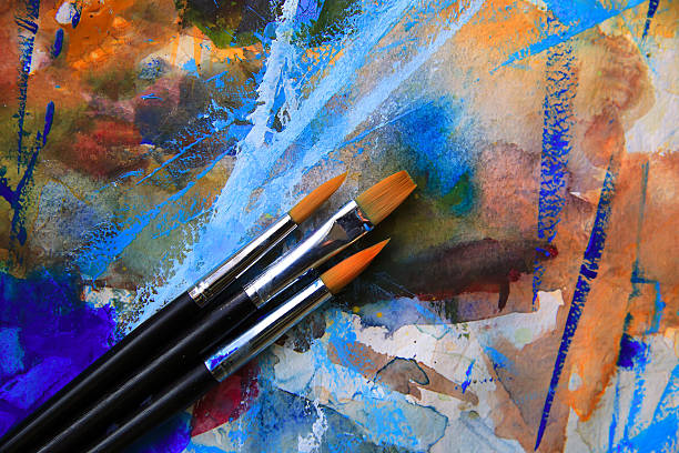 istock Closeup of brushes and palette 517125756