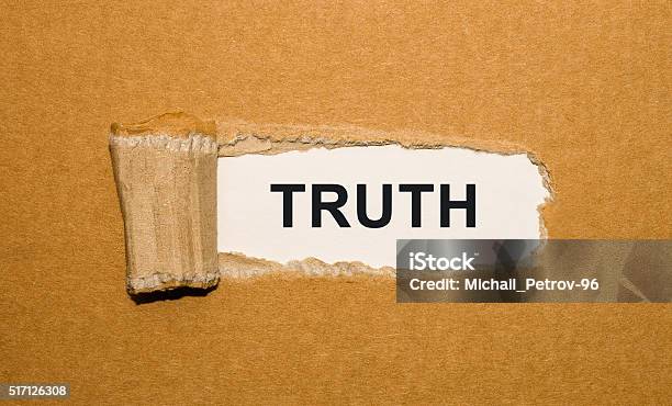 The Text Truth Appearing Behind Torn Brown Paper Stock Photo - Download Image Now - Respect, Discovery, Hiding