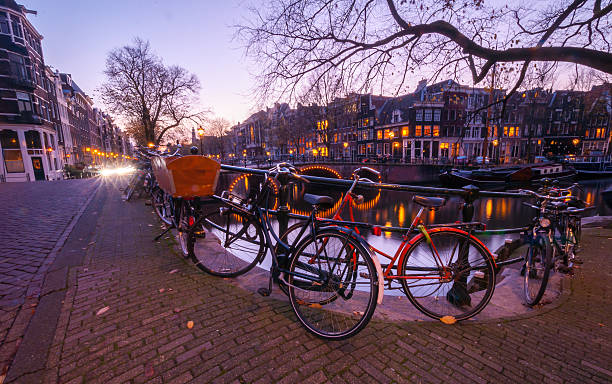 istock Beautiful sunset over Amsterdam, The Netherlands.  Evening time 517126814