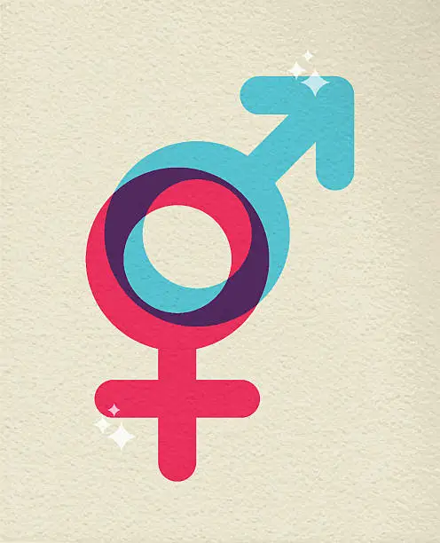 Vector illustration of Human gender symbol colorful of male female