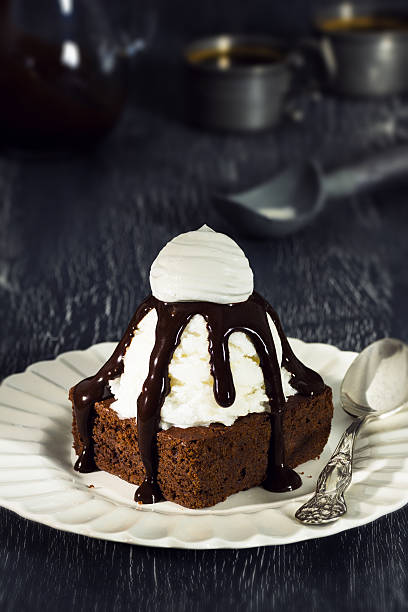 istock Brownie Sundae with Vanilla Ice Cream and Chocolate Sauce 517127786