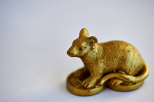 istock Mouse, bronze Feng Shui figurine, isolated on background 517128246