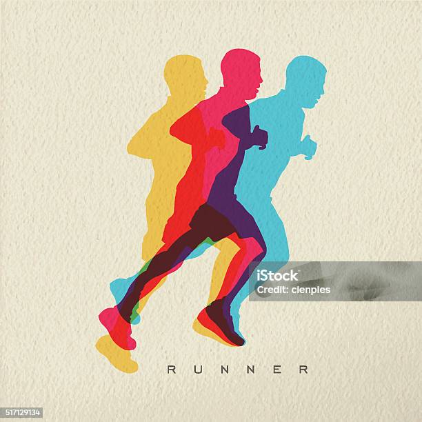 Ilustración de Corredor Hombre Deporte Silueta Concepto De Diseño y más Vectores Libres de Derechos de Maratón - Maratón, Correr, Aerobismo