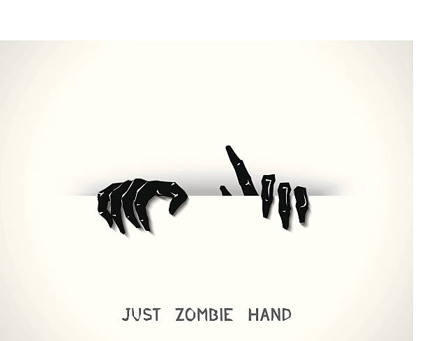 Just zombie hands from the slit Just web and printing template with 3D zombie hands from the slit. Vector eps 10 penetration stock illustrations