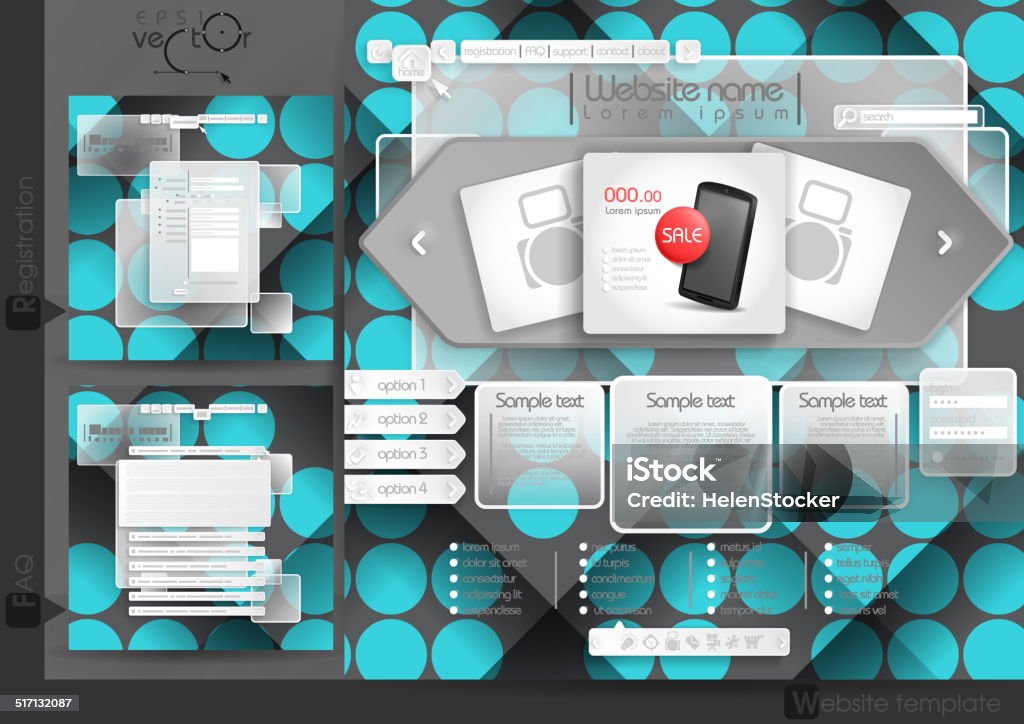 Website Design Template Menu Elements Stock Illustration - Download ...