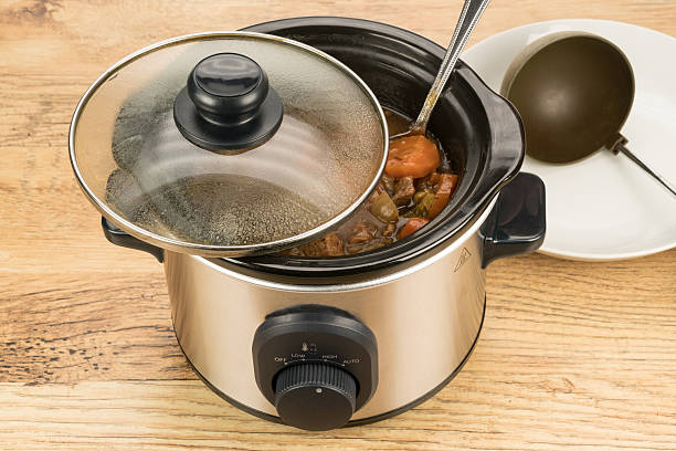 Slow cook crock pot meal stock photo