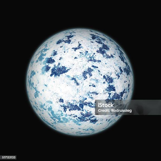 Realistic Blue Planet Isolated On Black Background Stock Photo - Download Image Now