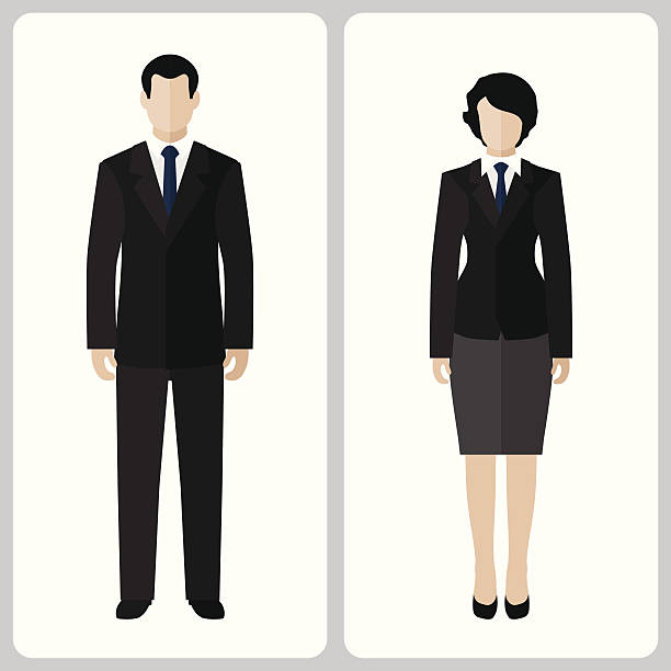 женщина и человек - business illustration and painting cartoon business person stock illustrations