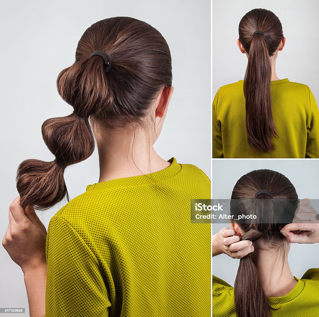 Simple Hairstyle Tutorial Stock Photo - Download Image Now - Tutorial,  Hairstyle, Hair Elastic - iStock