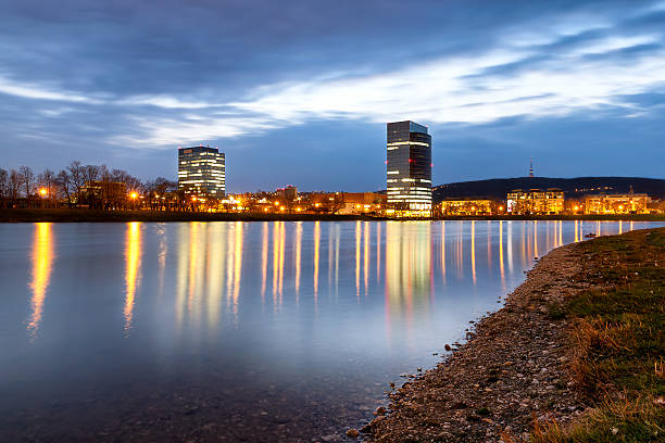 Kuchajda lake Bratislava at evening