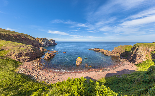 Rocky bay at St Abbs Head seascape, Scotland. UK