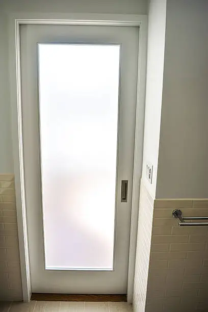 Bright bathroom doors