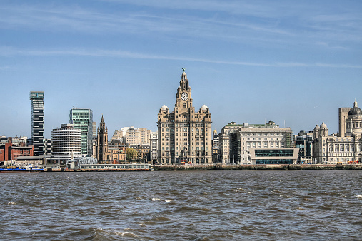 The Liver Building from across the Mersey, Liverpool
