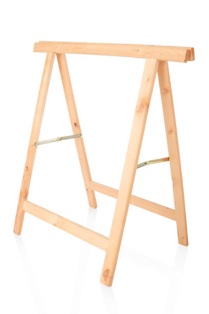 istock Sawhorse, DIY wooden tool on white 517136452