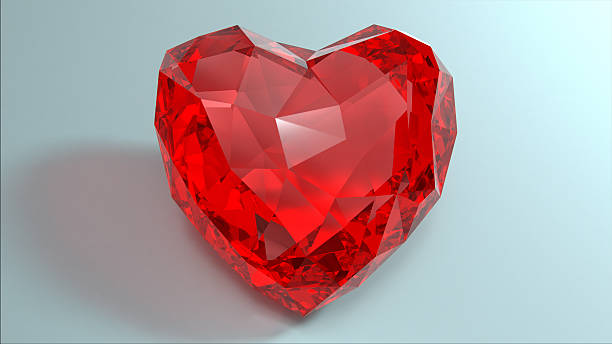 Red Crystal heart for valentine day. stock photo