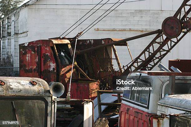 Rusty Old Crane Stock Photo - Download Image Now - Horizontal, Junkyard, No People