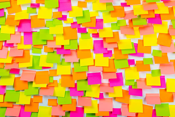 istock Many of colorful stickers on a white background 517151477