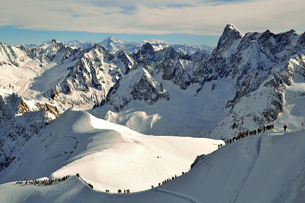 istock Mont blanc with mountain tourists 517151578
