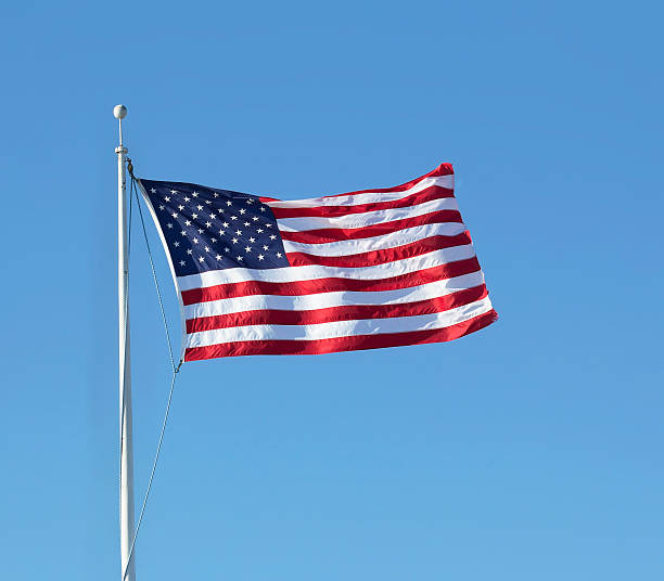 istock American flag flying in the wind 517152106