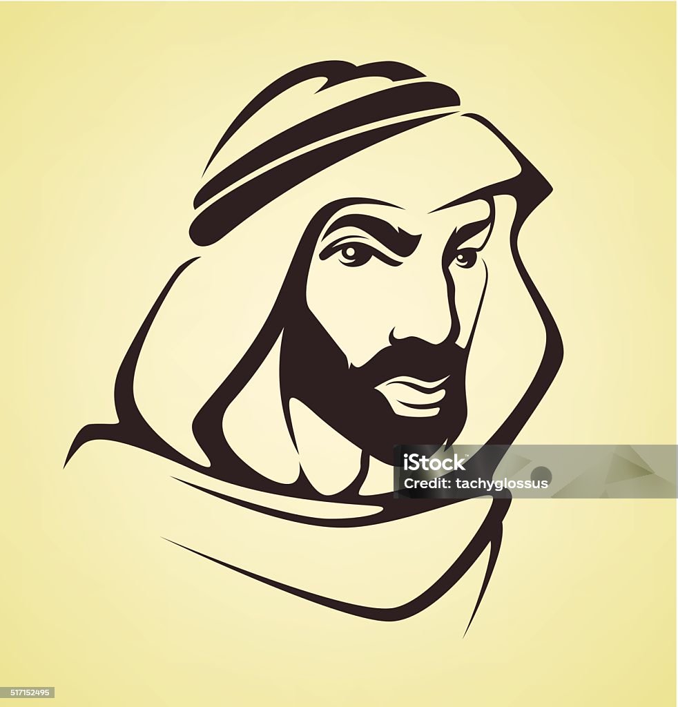 handsome arabian man vector portrait Adult stock vector