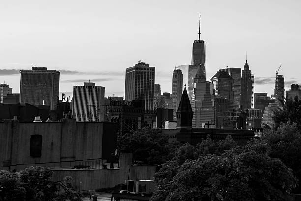 istock Manhattan skyscrapers view from Brownstone, Brooklyn 517152960