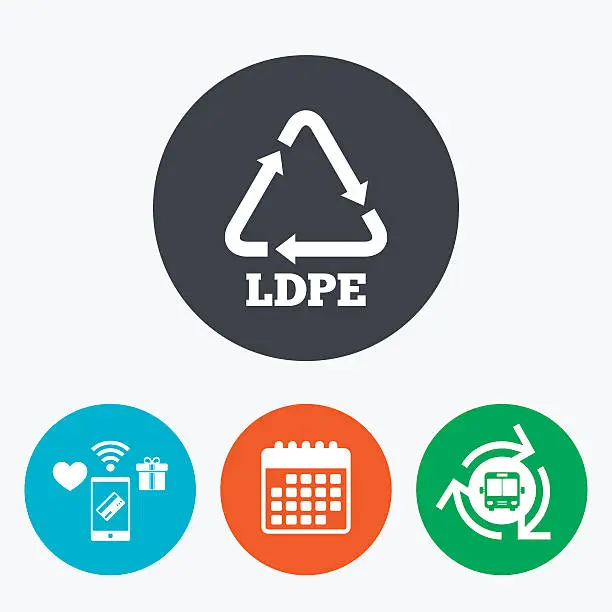 Vector illustration of Ld-pe sign icon. Low-density polyethylene.