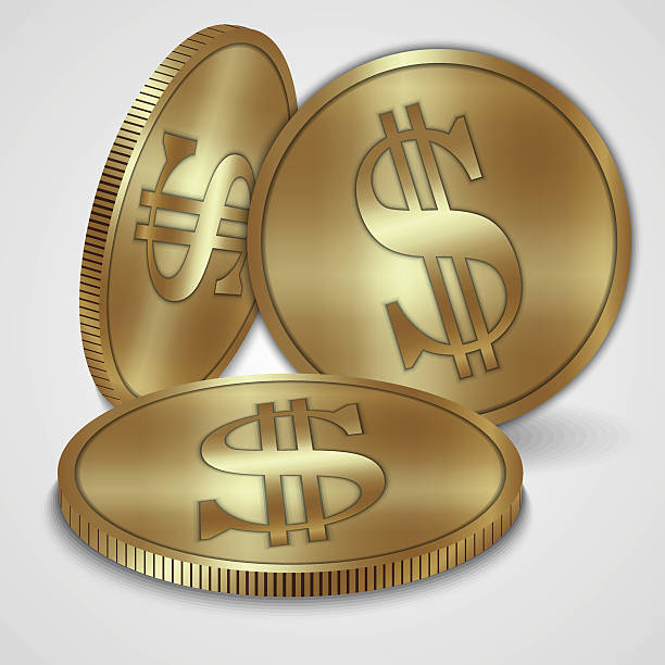 istock Vector illustration of gold coins with dollar currency sign 517153705