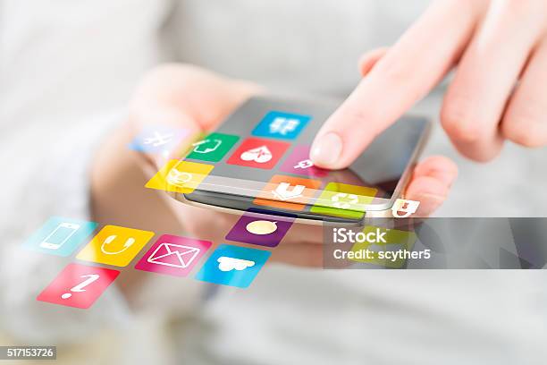 Social Media Network Concept Stock Photo - Download Image Now - Mobile App, Smart Phone, Social Media