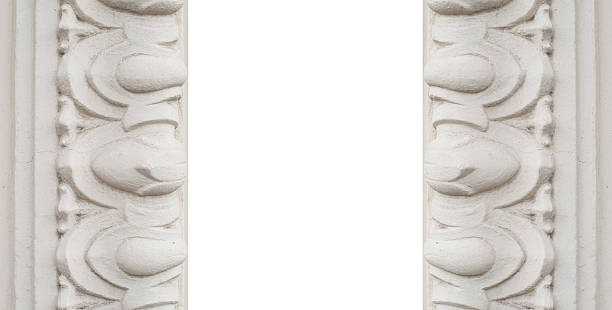 istock Luxury white wall design with mouldings in classic style 517154396