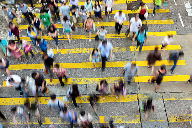 istock Busy pedestrian crossing at Hong Kong 517154405