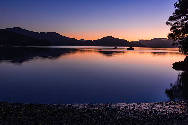 チェックイン日 - marlborough region sunrise new zealand sea ストックフォトと画像