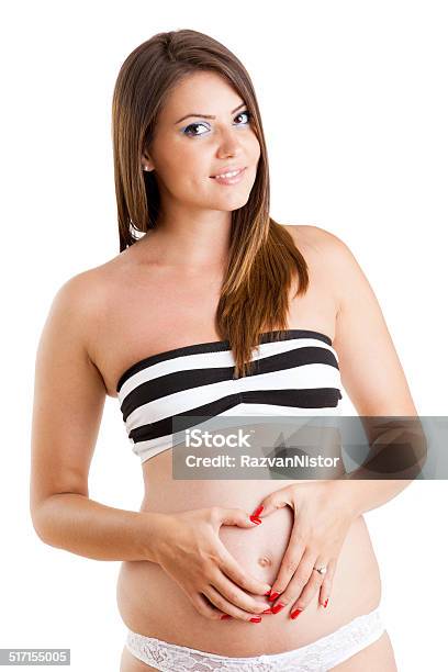 Portrait Of Beautiful Pregnant Woman Stock Photo - Download Image Now - Abdomen, Adult, Adults Only